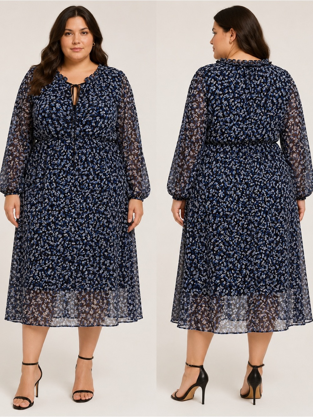 NWT Studio Untold Floral Chiffon Maxi Dress Plus Size 24